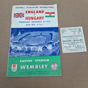 Original 1953 - England 🏴󠁧󠁢󠁥󠁮󠁧󠁿 v Hungary 🇭🇺  & Match Ticket  for sale on Ebay