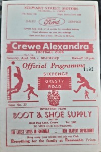 Crewe Alexandra v Bradford Park Avenue 1965/66 Season - 4th Division Fixture for sale on Ebay