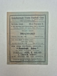 1947/48 - Gainsborough Trinity  V Bradford Park Avenue  - Midland Lge - 6th Mar for sale on Ebay