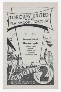 1957/58 Western League - TORQUAY UNITED Reserves v. BARNSTAPLE for sale on Ebay