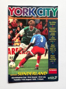 YORK CITY v SUNDERLAND...1998/99 LEAGUE CUP for sale on Ebay
