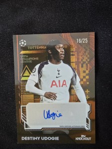 Topps Knockout 2026 Champions League Destiny Udogie Auto /25 Tottenham Hotspur for sale on Ebay
