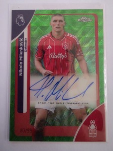 2026 Topps Premier League Chrome Nikola Milenkovic Auto /99 #Nottingham Forest for sale on Ebay