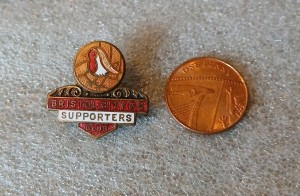 BRISTOL CITY FC SUPPORTERS CLUB vintage enamel pin badge for sale on Ebay