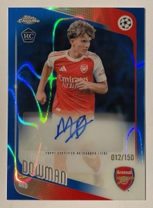 2025-26 Topps Chrome UCC Max Dowman /150 Auto Autograph Rookie RC Arsenal CA-MD for sale on Ebay