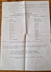 1977/8 Midland Intermediate League Cup Final - Wolves v Port Vale for sale on Ebay
