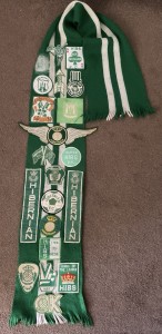 Hibernian FC Vintage Scarf & Patches Hibs Hibees 70s Scarf Rare Patches Hibs FC for sale on Ebay