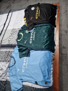 Manchester City FC Home and Away Shirts for sale on Ebay