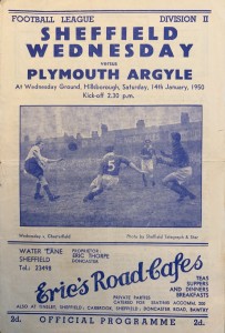 Sheffield Wednesday v Plymouth Argyle Div 2 1949/50 for sale on Ebay