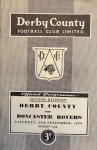 Derby County v Doncaster Rovers Div 2 1954/55 for sale on Ebay