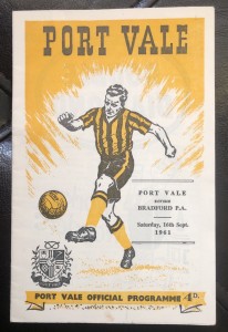 PORT VALE v BRADFORD PARK AVENUE 16/9/61 for sale on Ebay