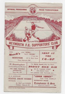 1953/54 Southern League - WEYMOUTH v. MERTHYR TYDFIL for sale on Ebay