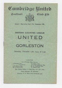 1954/55 Eastern Counties League - CAMBRIDGE UNITED v. GORLESTON for sale on Ebay