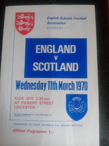 England Schools U/18 V Scotland Schools U/18 11 March 1970. for sale on Ebay