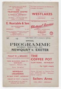 1958/59 South Western League - NEWQUAY v. EXETER CITY Reserves for sale on Ebay
