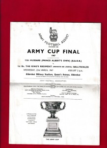 11th HUSSARS (PRINCE ALBERTS OWN v1st Bn THE KINGS REGIMENT 1967 ARMY CUP FINAL for sale on Ebay