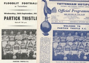 1956/57 FRIENDLY : TOTTENHAM HOTSPUR v PARTICK THISTLE + INSERT 26TH SEPTEMBER for sale on Ebay