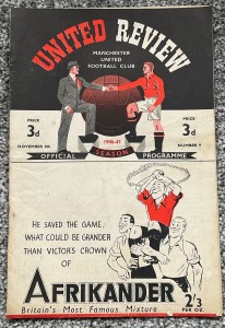 RARE - Manchester United v Derby County 1946/47 (Rusty staples) for sale on Ebay