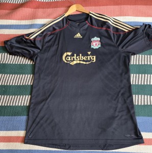 Liverpool 2009 Adidas Retro Football Shirt Men’s 2XL Black/Gold for sale on Ebay
