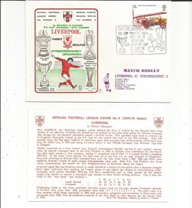 1974  DAWN   FOOTBALL COVER  FC 5  LIVERPOOL v STROMSGODSET for sale on Ebay