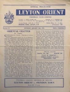 Leyton Orient v Swindon Town Div 3 (S) 1951/52 for sale on Ebay
