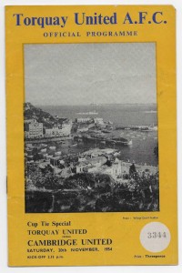 1954/55 FA Cup 1st Round - TORQUAY UNITED v. CAMBRIDGE UNITED for sale on Ebay