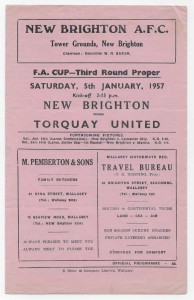 1956/57 FA Cup 3rd Round - NEW BRIGHTON v. TORQUAY UNITED for sale on Ebay