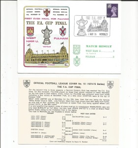 1975  DAWN   FOOTBALL COVER  FC 10  FA CUP FINAL WEST HAM UTD. v FULHAM for sale on Ebay