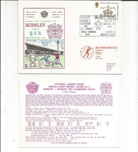 1973 DAWN   FOOTBALL COVER  FC 5 BURNLEY v Q P R for sale on Ebay