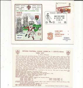1974  DAWN   FOOTBALL COVER  FC 1  YORK CITY v ASTON VILLA for sale on Ebay