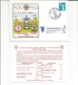 1976  DAWN  FOOTBALL COVER  FC 10 F A CUP MANCHESTER UNITED v SOUTHAMPTON for sale on Ebay