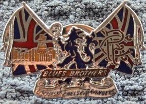 CHELSEA FC BADGE - CHELSEA / GLASGOW RANGERS / LINFIELD BLUES BROTHERS BADGE for sale on Ebay