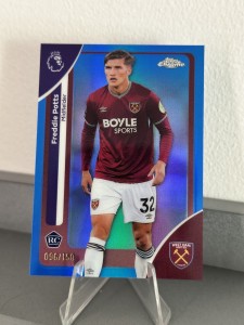 Freddie Potts Blue 096/150, 2026 Topps Premier League Chrome West Ham for sale on Ebay