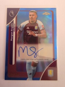 2026 Topps Chrome Premier League Morgan Rogers Blue Auto /150 #Aston Villa for sale on Ebay
