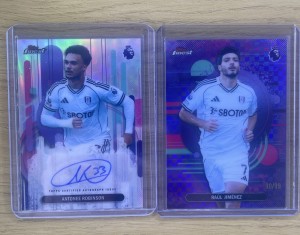 Antonee Robinson Fulham FC Base Auto Topps Finest and Jiminez /75 for sale on Ebay