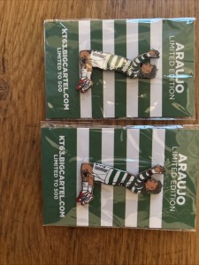 Julian Araujo twin Rare and normal Hoidy Celtic FC Enamel Pin Badge Green Hair  for sale on Ebay