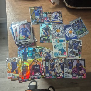 Leicester City Football Card Bundle x60 big names limited editions vary etc  for sale on Ebay