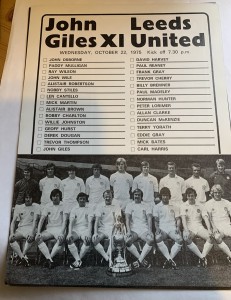 22/10/1975  John Giles XI West Brom WBA v Leeds United Testimonial Single Sheet for sale on Ebay