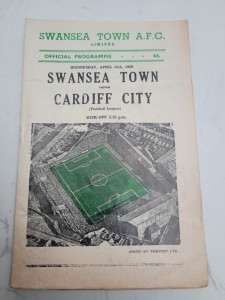 Swansea Town V Cardiff City 15.4. 1959 - Division 2 for sale on Ebay