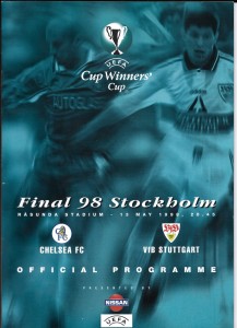 97-98 Stuttgart vs Chelsea (Cup Winners Cup Final: Wednesday 13th May 1998). for sale on Ebay