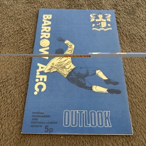 Barrow V Bury   1971/72 . Div 4. Barrow Final season  In League for sale on Ebay