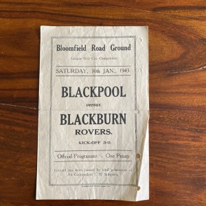 Blackpool v Blackburn Rovers War Cup 30/01/1943 for sale on Ebay