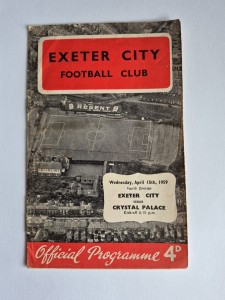 Exeter City V Crystal Palace 15/4/1959 Match Programme for sale on Ebay