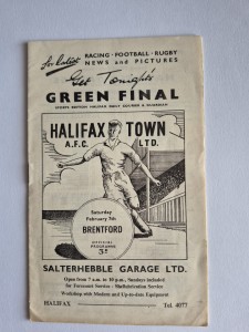 Halifax Town V Brentford 7/2/1959 Programme No Writing for sale on Ebay