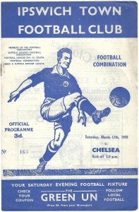 IPSWICH TOWN V CHELSEA 1955-56 RESERVES COMBINATION MARCH 17TH 1956 for sale on Ebay