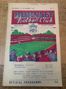 Burnley v Sheffield United 1953/54 for sale on Ebay