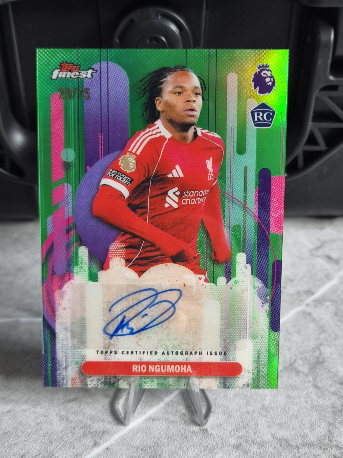 Rio Ngumoha Rookie Liverpool Auto /75 Topps Finest EPL 2026 for sale on Ebay