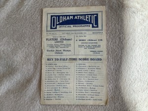 Oldham Athletic V Queens Park Rangers QPR. 10th Dec 1955. Friendly. for sale on Ebay