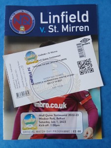 2023/24 Linfield v St Mirren - Niall Quinn Testimonial - Programme & Ticket for sale on Ebay