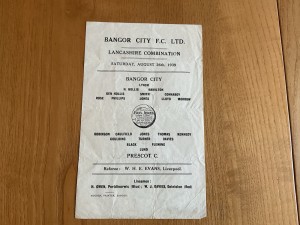 Football Programme. Lancashire Combination. Bangor City v Prescot Cables 1939 for sale on Ebay